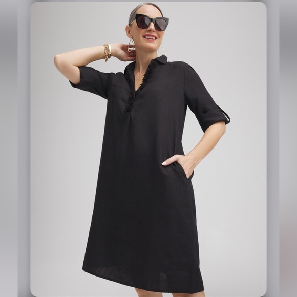 Chico’s Linen 3D Floral Dress - Picture 3 of 16